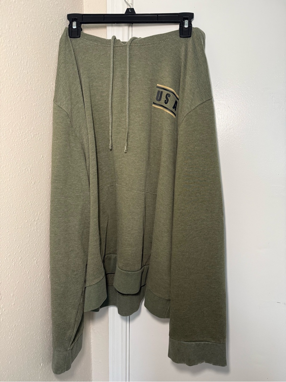 Zelos USA Flag Graphic Hoodie Olive Green - Size 3X - With Hood